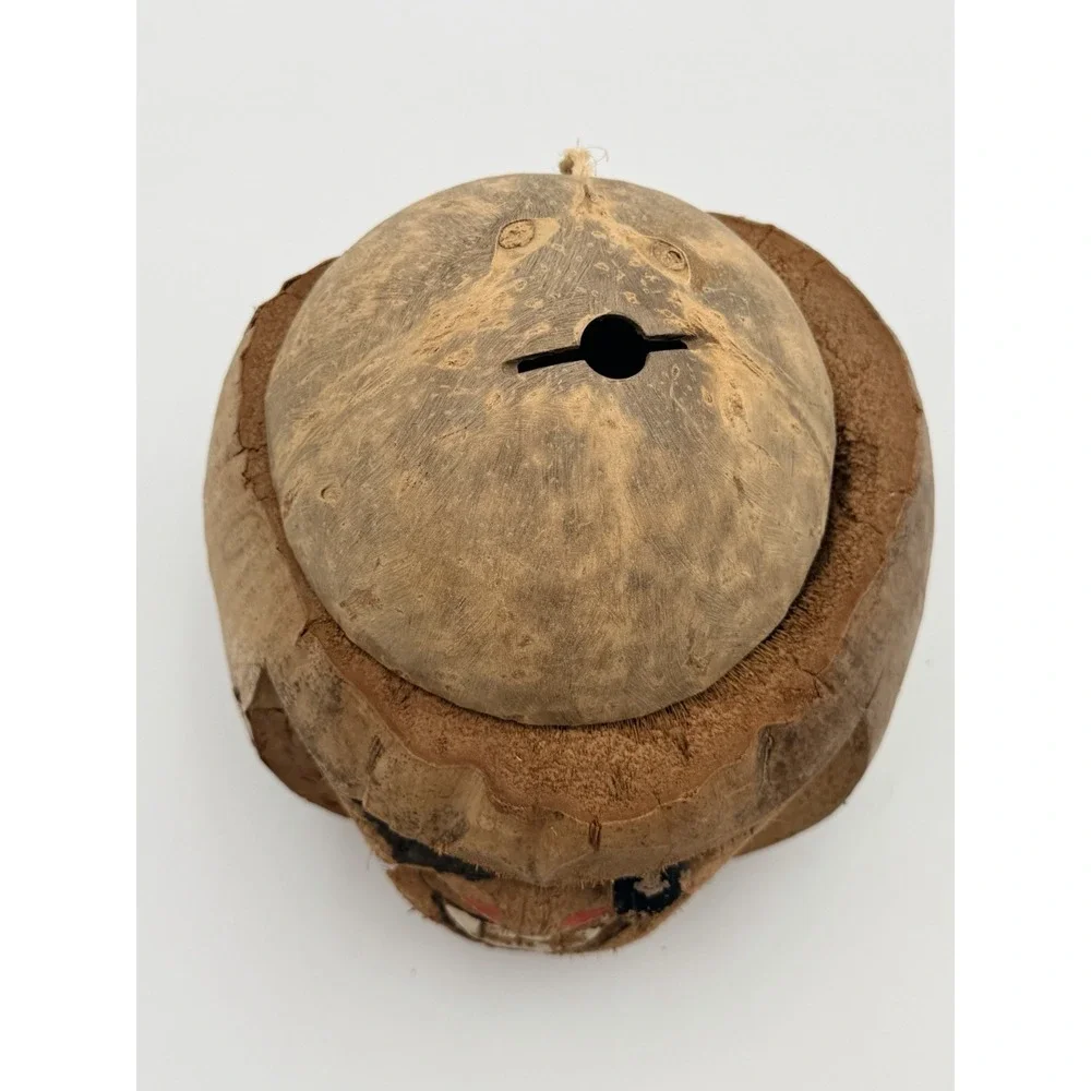 Vintage Carved Coconut Bank Pirate Tiki Bar Decor Philippines Man Cave Folk Art